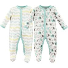 Luvable Friends Baby Cotton Snap Sleep and Play 2pk, Elephants Luvable Friends