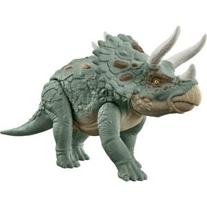 Jurassic World Gigantic Trackers Triceratops Dinosaur Action Figure Toy, Large Species Jurassic World