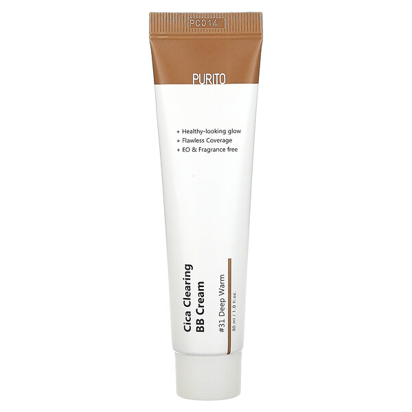 Cica Clearing BB Cream (Крем), 31 Deep Warm, 1 fl oz (Жидкие унции) (30 ml) Purito