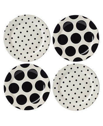 Набор тарелок on the Dot Assorted Accent из 4 предметов, сервиз на 4 персоны Kate Spade New York