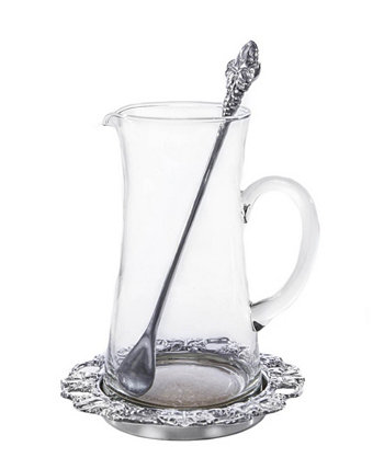 Дизайн, стеклянный кувшин для напитков из 3 частей с подставкой и мешалкой, идеально подходит для лимонада - холодного чая Arthur Court