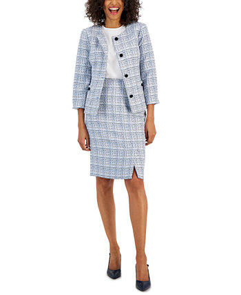 Женский твидовый пиджак с пуговицами спереди и костюм с юбкой-карандаш Nipon Boutique