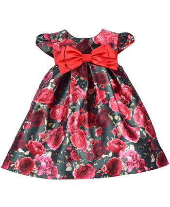 Платье-трапеция с короткими рукавами и бантом для маленьких девочек Bonnie Baby