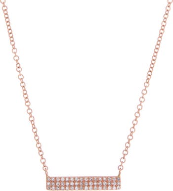Ожерелье с подвеской в виде слитка из 14-каратного розового золота с бриллиантами EF Collection