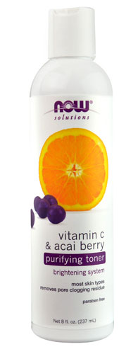 NOW Solutions Витамин C &amp; Очищающий тоник с ягодами асаи -- 8 жидких унций NOW Foods