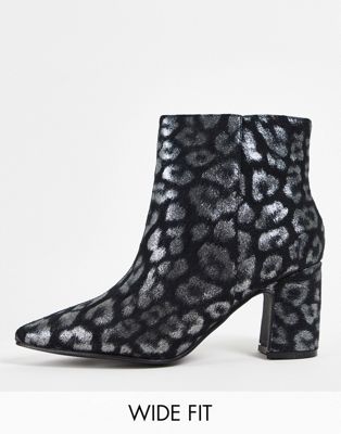 Simply Be Extra Wide Fit Leilani high ankle boots in pewter Simply Be Wide Fit