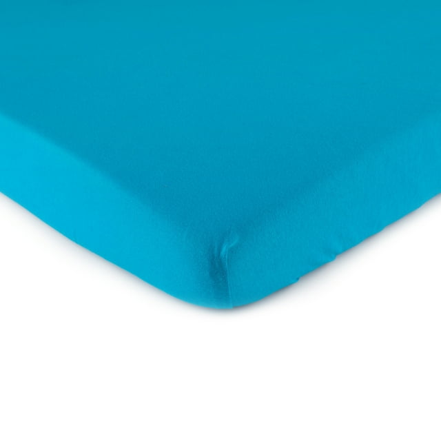 SheetWorld Fitted 100% Cotton Jersey Portable Mini Crib Sheet 24 x 38, Turquoise SheetWorld