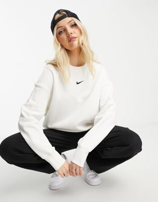 Белый свободный свитшот с круглым вырезом из флиса Nike Collection Phoenix Fleece Nike
