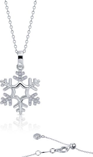 Ожерелье из стерлингового серебра с имитацией бриллианта в виде снежинки из платины LaFonn