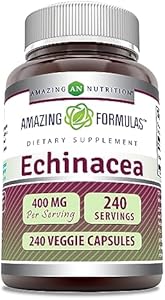 Amazing Formulas Echinacea Supplement | 400 Mg Per Serving | 120 Veggie Capsules | Non-GMO | Gluten Free | Made in USA Amazing Nutrition