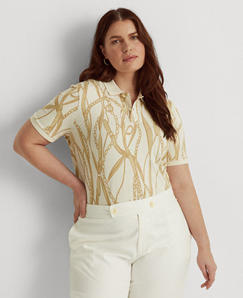 Рубашка поло из пике с принтом пояса больших размеров Ralph Lauren