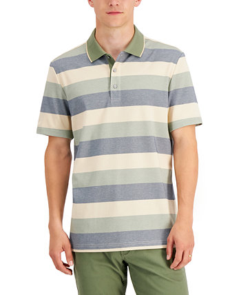 Мужская рубашка-поло в полоску стандартного кроя, созданная для Macy's Alfani