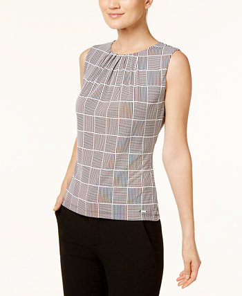 Блуза со складками и принтом Calvin Klein