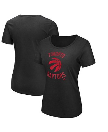Женская черная футболка Toronto Raptors The Main Thing Majestic
