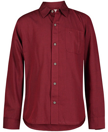 Однотонная рубашка с длинным рукавом с узором «елочка» для Big Boys Calvin Klein