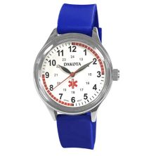 Женские часы для медсестры Dakota среднего размера синего цвета с силиконовым ремешком DAKOTA