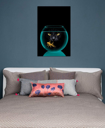 Картина Вина Ззепа "Золотая рыбка Чёрного кота" на холсте в упаковке (26 x 18 x 0,75) ICanvas