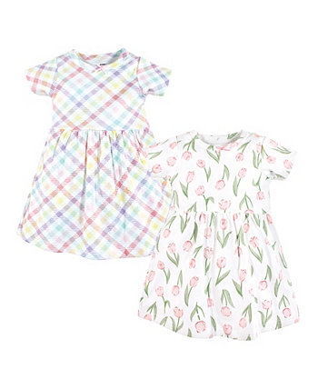 Платья с короткими рукавами для новорожденных девочек, упаковка из 2 шт. Hudson Baby