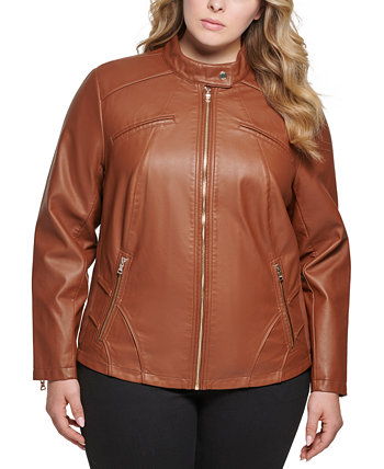 Женская байкерская куртка больших размеров из искусственной кожи GUESS