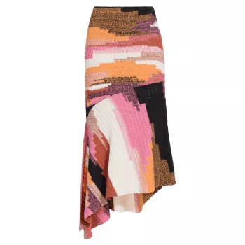 Асимметричная юбка-миди из хлопкового трикотажа Nova A.L.C.