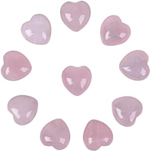 Natural African Amethyst Gemstone Healing Crystal 0.8" Mini Puffy Heart Pocket Stone Iron Gift Box (Pack of 10) Justinstones