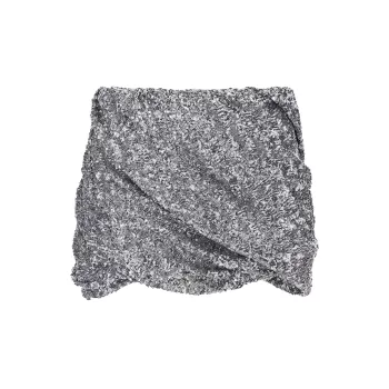 Мини-юбка со сборками и эффектом металлик The Attico