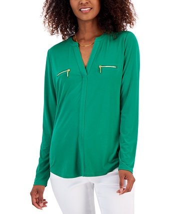 Блуза с карманом на молнии, создана для Macy's INC International Concepts