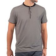 Men's Short Sleeve Henley T-Shirt with Contrast-Trim Mio Marino