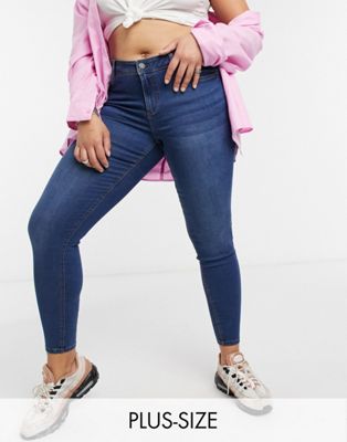 Noisy May Curve high waisted body shaping jean in mid blue Noisy May Curve