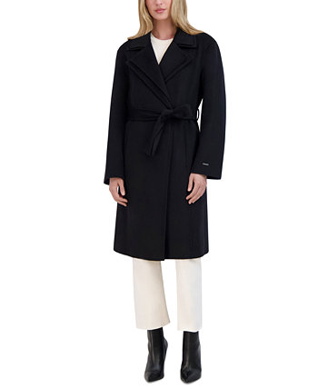 Женское пальто с запахом из смесовой шерсти с двойным воротником Tahari