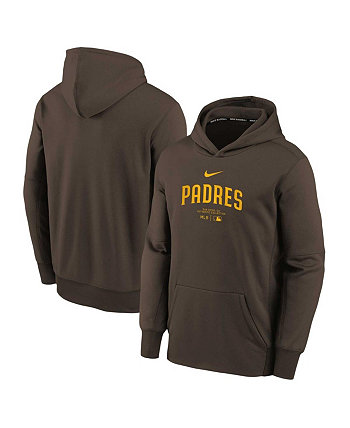 Коричневый пуловер с капюшоном Big Boys San Diego Padres Authentic Collection Performance Nike