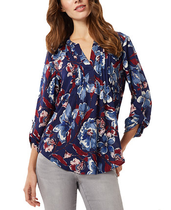 Женская рубашка с защипами и защипами с цветочным принтом Jones New York