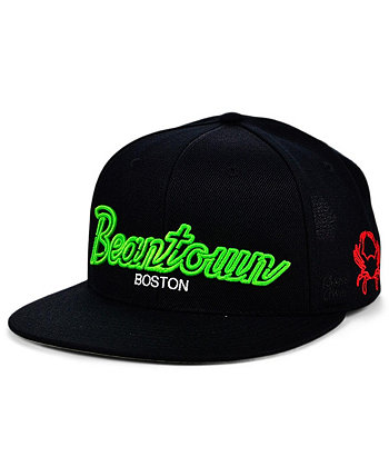 Мужская черная регулируемая кепка Boston City Lights Snapback Snapback Rings & Crwns