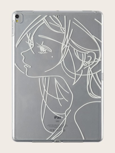Чехол совместимый с iPad с принтом фигуры прозрачный SHEIN