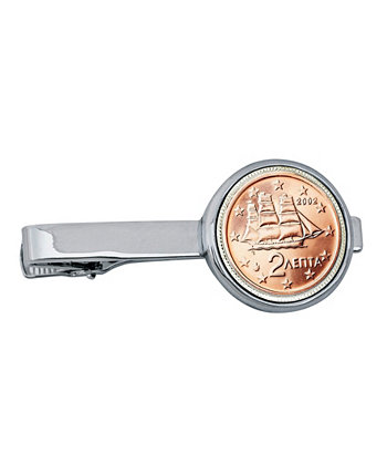 Зажим для галстука для монет греческий 2 евро American Coin Treasures