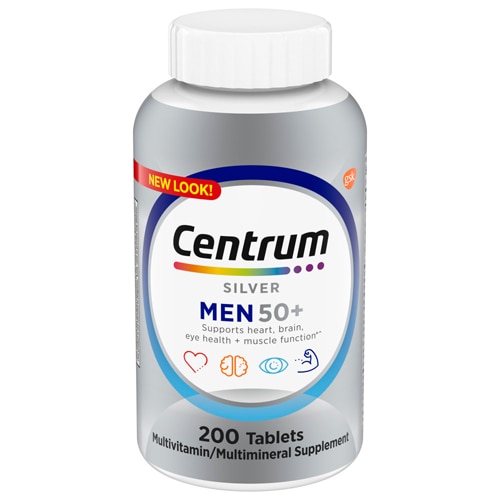 Silver Men 50 Plus мультивитаминно-мультиминеральные таблетки — 200 таблеток Centrum