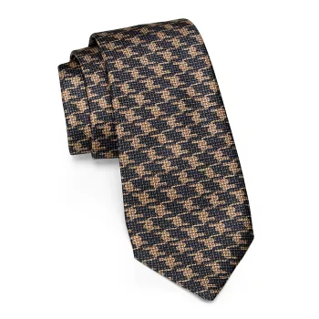 Шелковый галстук с узором «гусиные лапки» Kiton