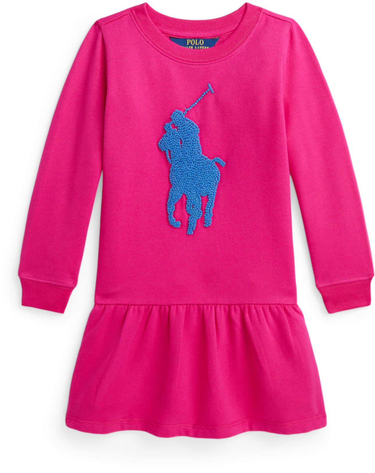 Флисовое платье с французским узлом Big Pony (для малышей/маленьких детей) Polo Ralph Lauren