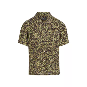 Рубашка Slim Fit Abstract Leaf Camp Saks Fifth Avenue
