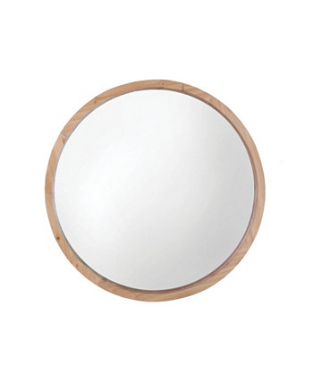Настенное зеркало для ванной комнаты с круглой рамой из натурального дерева, глубина 30 дюймов Mirrorize
