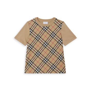 Маленький ребенок &amp;amp; Детская футболка в винтажную клетку со вставками Burberry