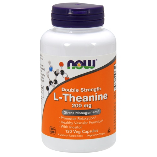 L-Theanine в двойной дозировке - 200 мг - 120 вегетарианских капсул - NOW Foods NOW Foods