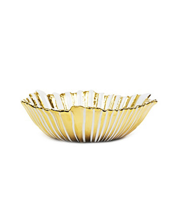 Чаша в форме цветка в бело-золотистую полоску Vivience
