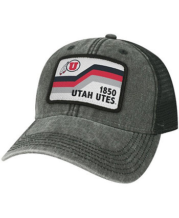 Мужская черная бейсболка Utah Utes Sun & Bars Dashboard Trucker Snapback Hat Legacy Athletic