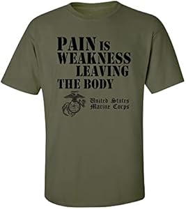 zerogravitee USMC Pain is Weakness Leaving The Body Short Sleeve T - Military Green Zerogravitee