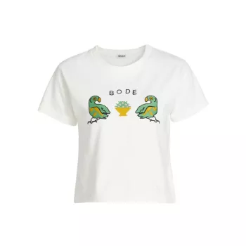 Twin Parakeet Cotton Crop T-Shirt Bode