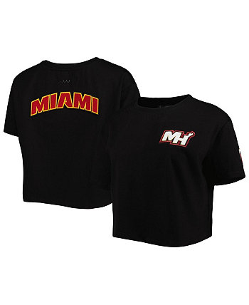 Women's Black Miami Heat Classics Boxy T-shirt Pro Standard