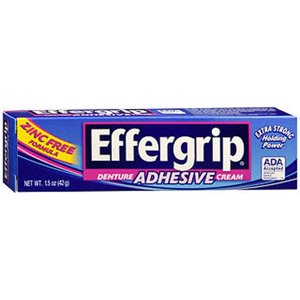 Effergrip Denture Adhesive Cream Extra Strong Holding Power, 1.5oz Effergrip