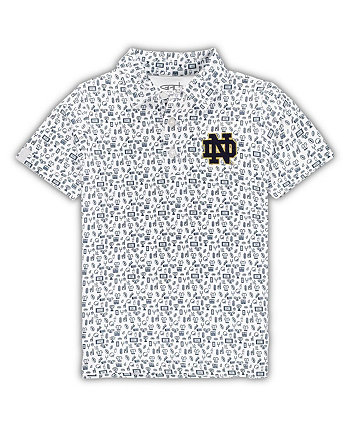 Белая рубашка-поло с принтом Notre Dame Fighting Irish Crew для мальчиков и девочек для малышей Garb