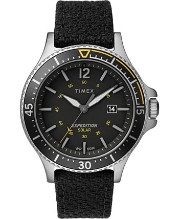 Мужские часы Expedition Ranger Solar с черным тканевым ремешком 43 мм Timex Boutique
